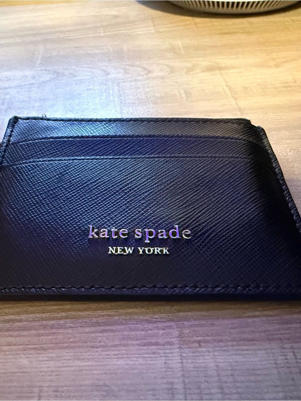 kate spade Black Saffiano Leather Card Holder